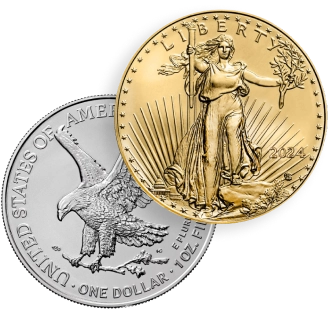golden and silver american bullion coins 2024